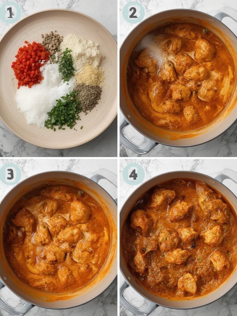 butter chicken recipe, Indian cuisine recipes, Step