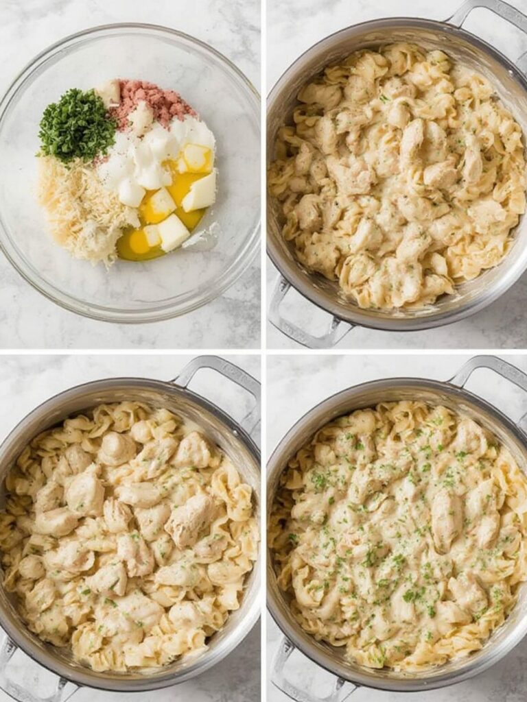 chicken alfredo recipe, fettuccine alfredo recipe, Step