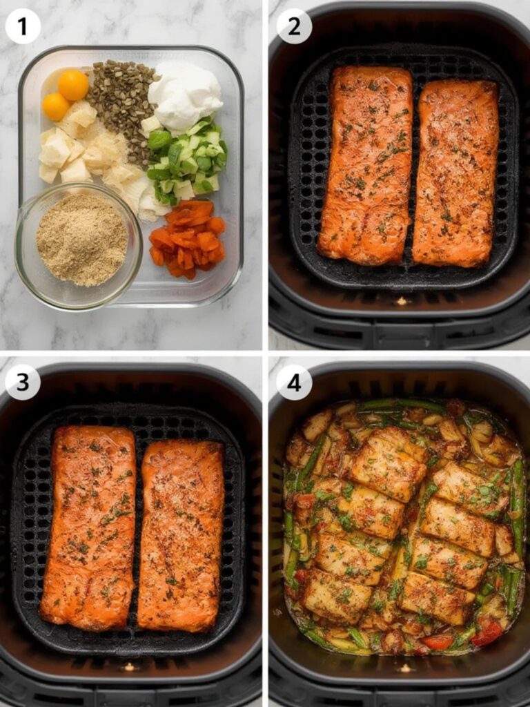 salmon air fryer recipe, air fryer salmon cooking time, Step