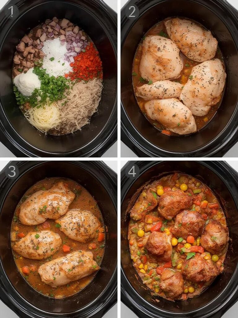 slow cook chicken breast recipes crockpot, crockpot chicken recipes, Step